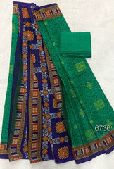 Elegant Pure Cotton Batik Print Saree - Yanchi