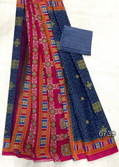 Elegant Pure Cotton Batik Print Saree - Yanchi