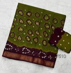 Elegant Pure Cotton Royal Bandhej Print Saree - Yanchi