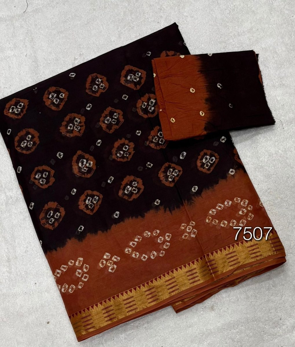 Elegant Pure Cotton Royal Bandhej Print Saree - Yanchi