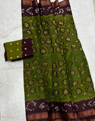 Elegant Pure Cotton Royal Bandhej Print Saree - Yanchi
