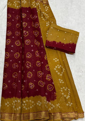 Elegant Pure Cotton Royal Bandhej Print Saree - Yanchi