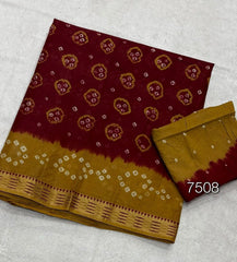 Elegant Pure Cotton Royal Bandhej Print Saree - Yanchi