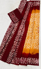 Elegant Pure Cotton Royal Batik Print Saree - Yanchi