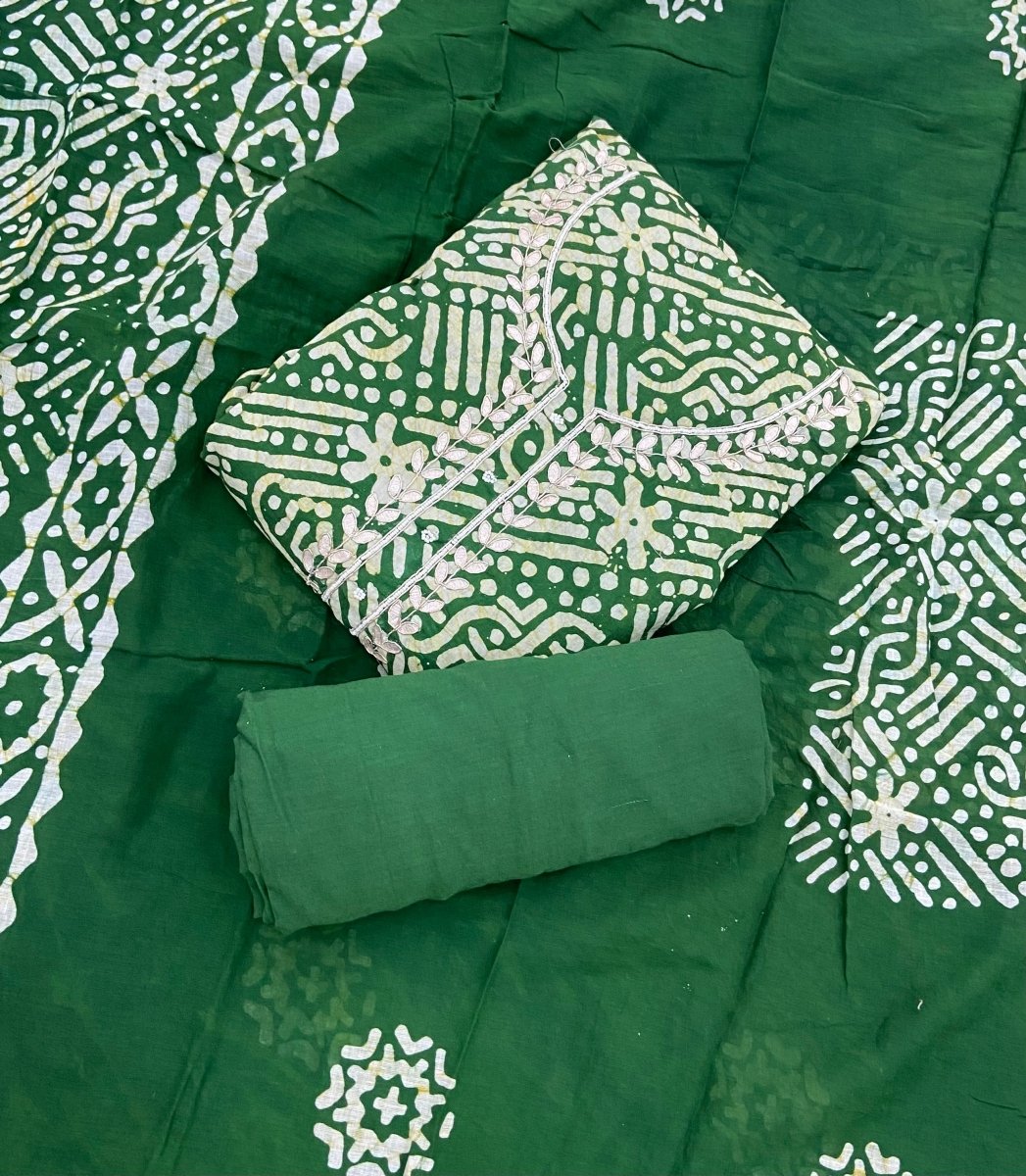 Fancy Block Print Cotton Suit Set - Yanchi