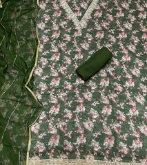 Fancy Burberry Digital Print Suit Set with Pearl & Cutdana Work - Yanchi