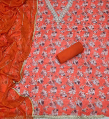 Fancy Burberry Digital Print Suit Set with Pearl & Cutdana Work - Yanchi