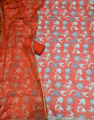 Fancy Burberry Digital Print Suit Set with Pearl & Cutdana Work - Yanchi