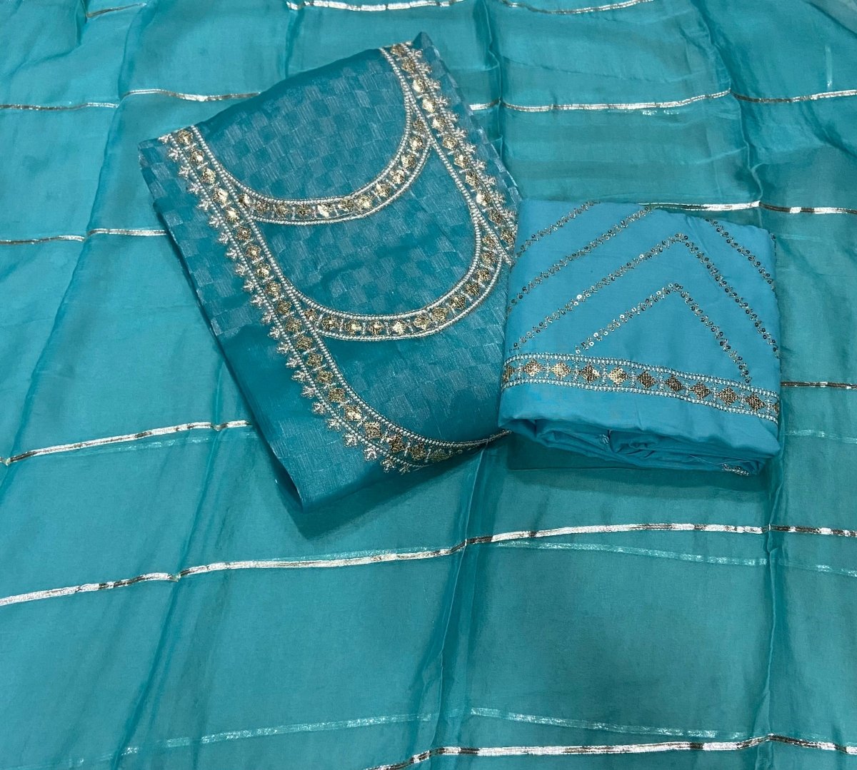 Fancy Burberry Suit Set with Zari Thread & Sequins Work - Yanchi