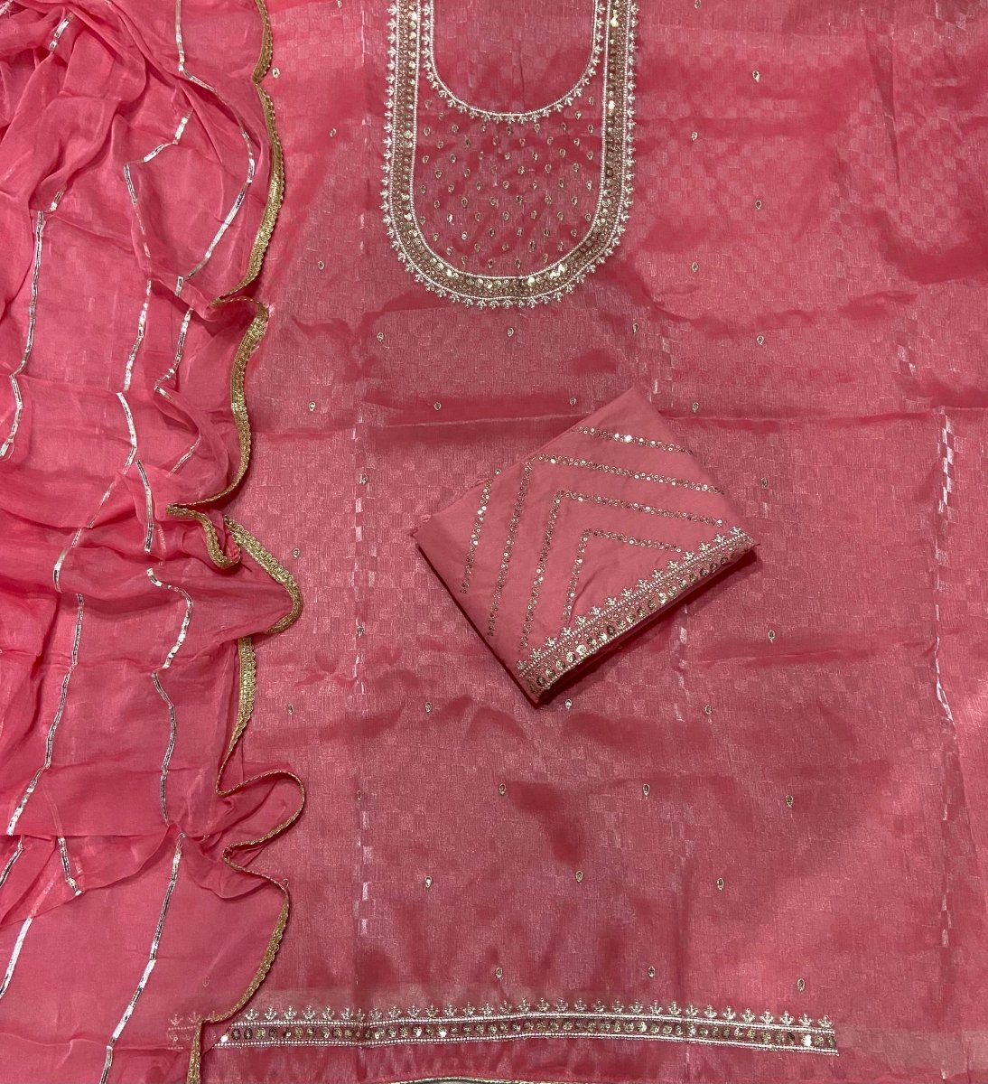 Fancy Burberry Suit Set with Zari Thread & Sequins Work - Yanchi