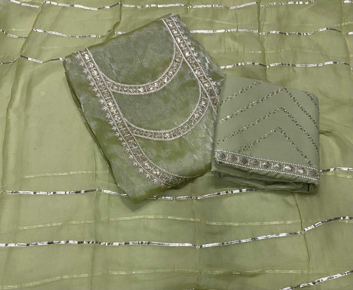 Fancy Burberry Suit Set with Zari Thread & Sequins Work - Yanchi