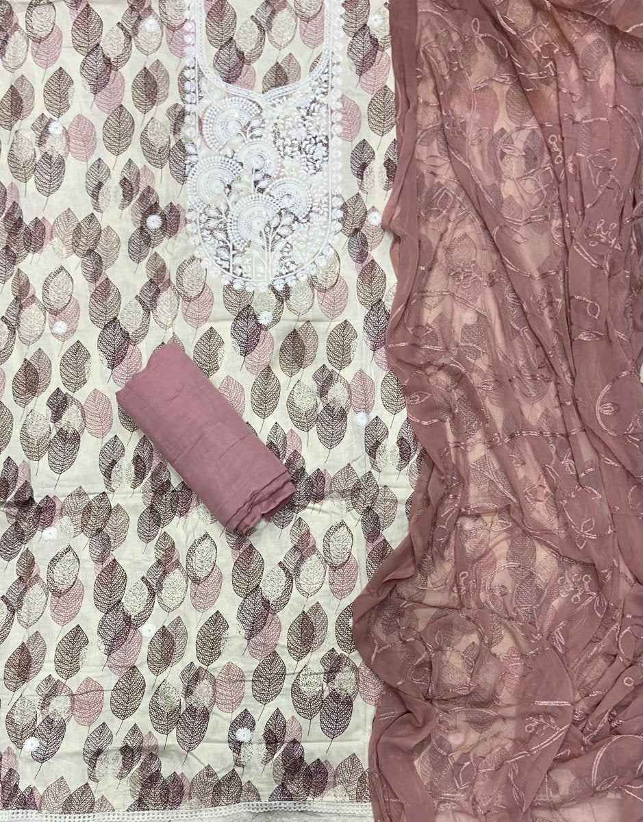 Fancy Chikankari Pure Cotton Suit Set - Yanchi