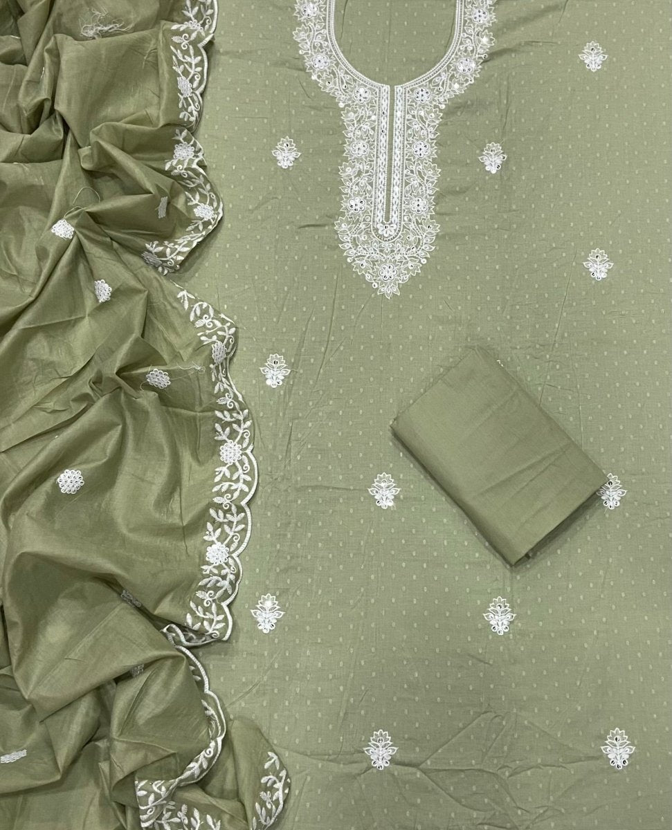 Fancy Chikankari Pure Cotton Suit Set - Yanchi