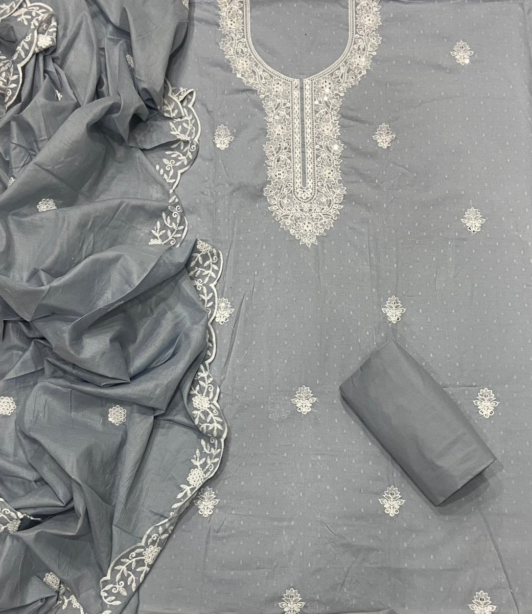 Fancy Chikankari Pure Cotton Suit Set - Yanchi