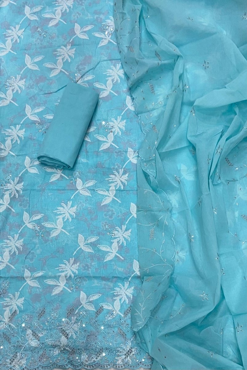 Fancy Chikankari Pure Cotton Suit Set - Yanchi