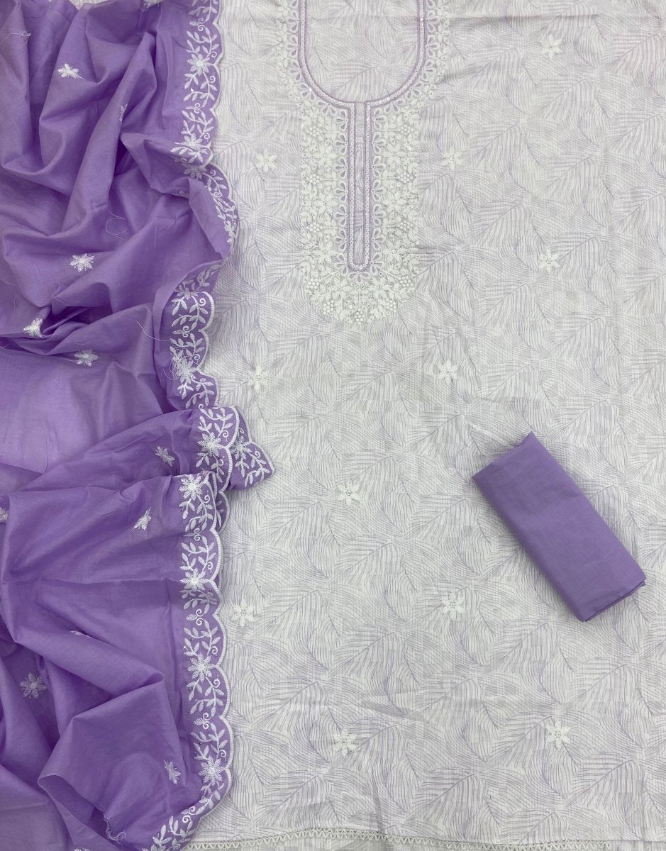 Fancy Chikankari Pure Cotton Suit Set - Yanchi