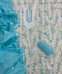 Fancy Chikankari Pure Cotton Suit Set - Yanchi