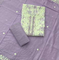 Fancy Chikankari Pure Cotton Suit Set - Yanchi