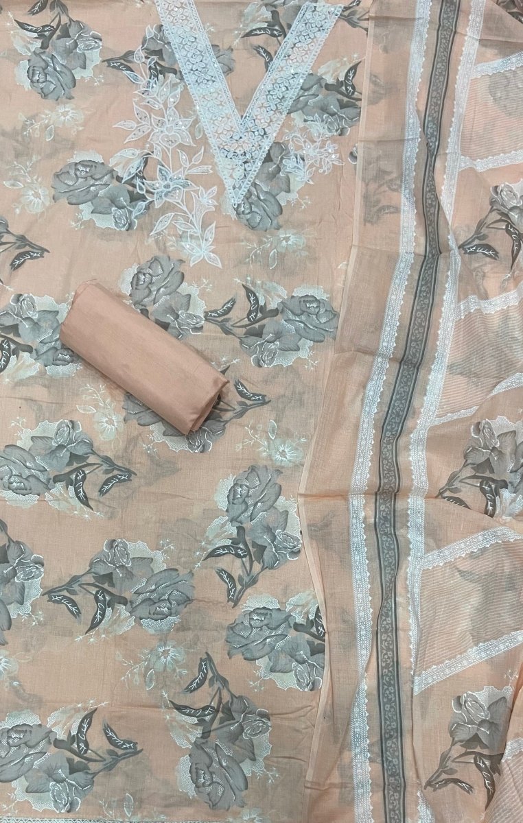 Fancy Chikankari Pure Cotton Suit Set - Yanchi