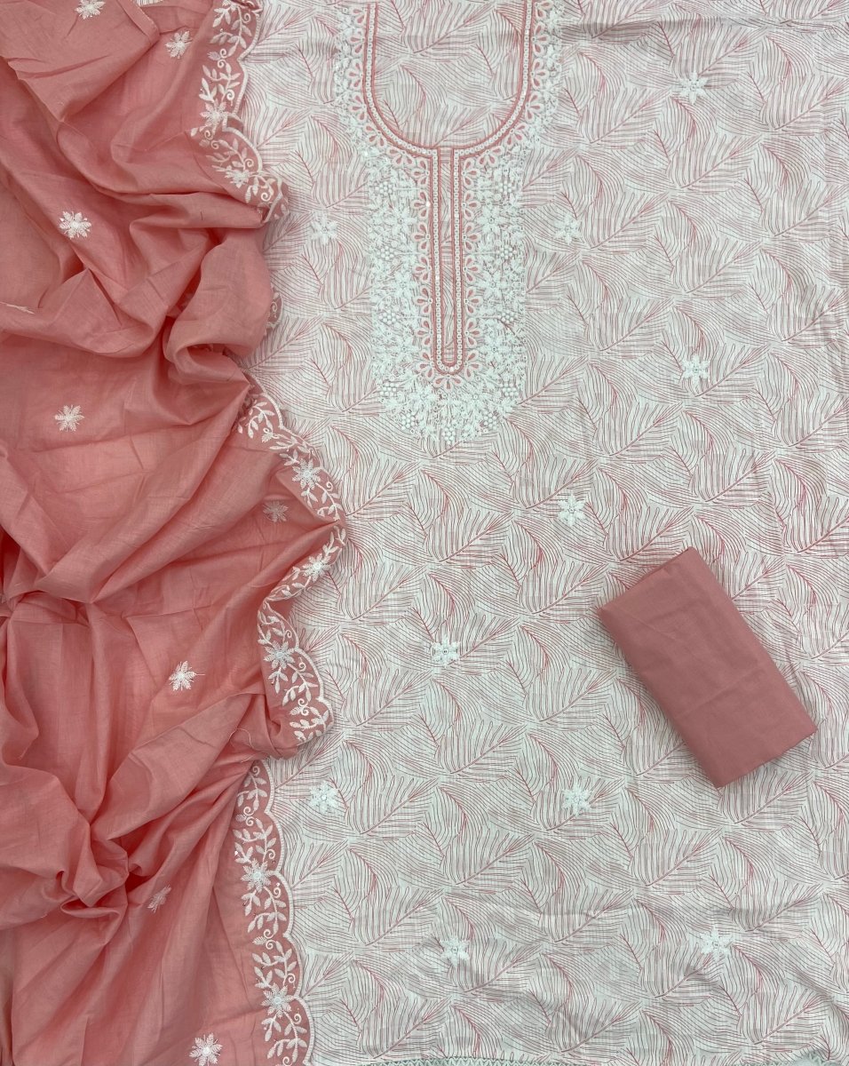 Fancy Chikankari Pure Cotton Suit Set - Yanchi