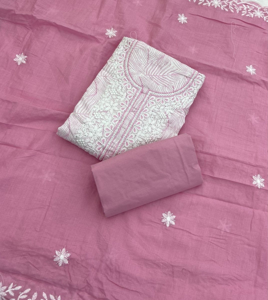 Fancy Chikankari Pure Cotton Suit Set - Yanchi