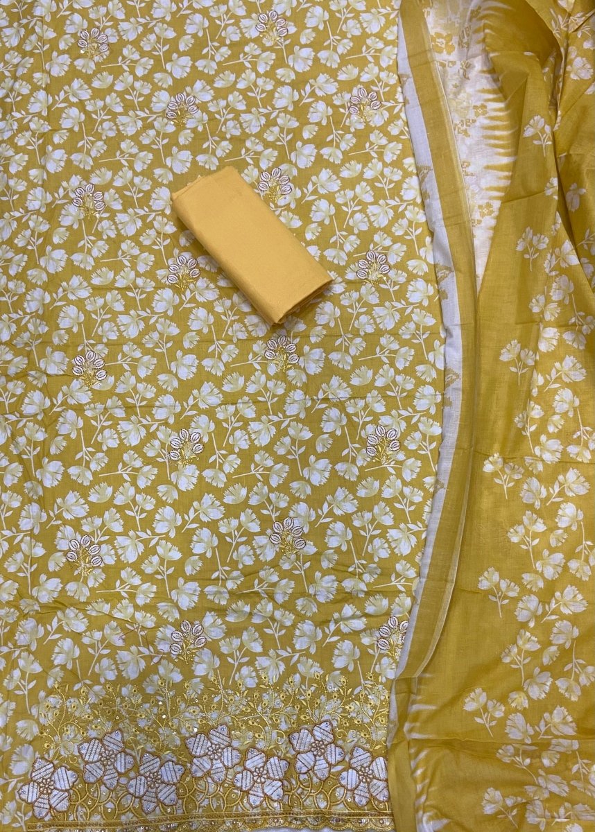 Fancy Chikankari Pure Cotton Suit Set - Yanchi