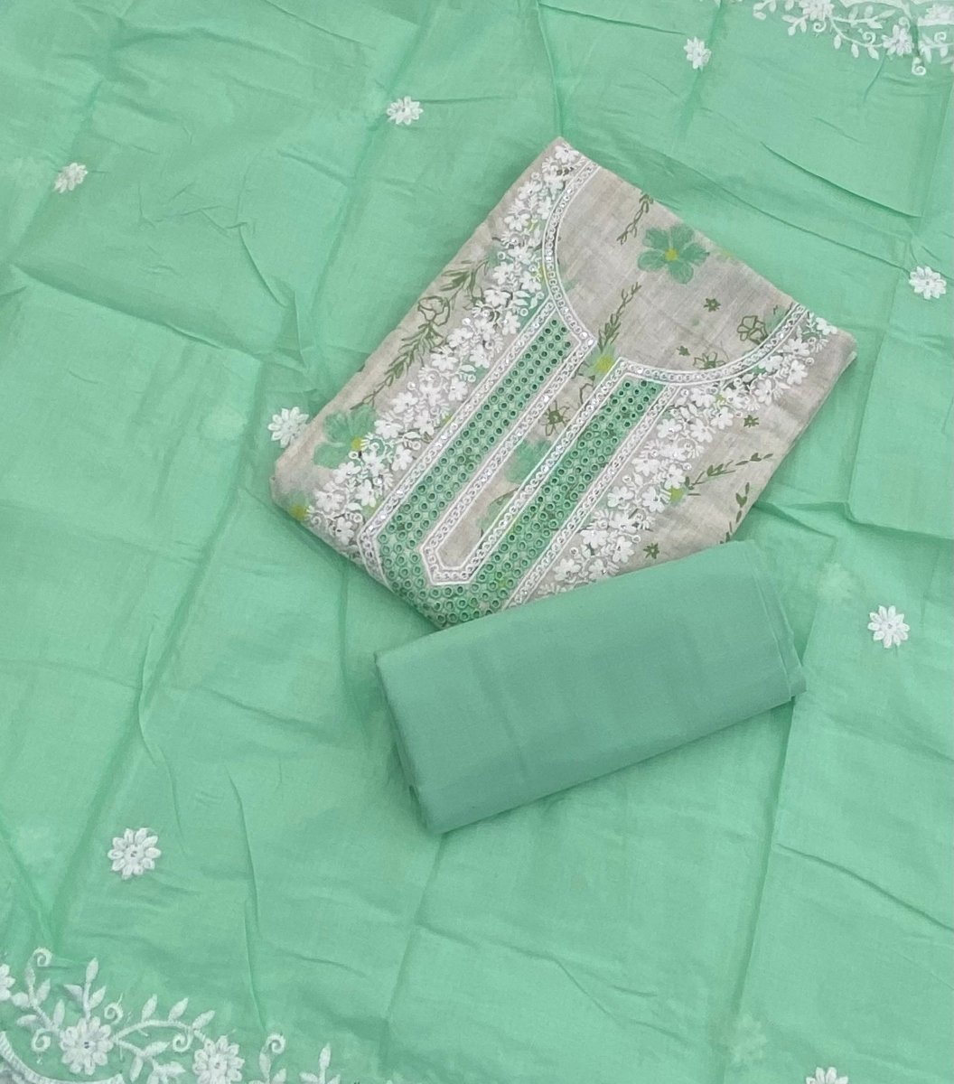 Fancy Chikankari Pure Cotton Suit Set - Yanchi
