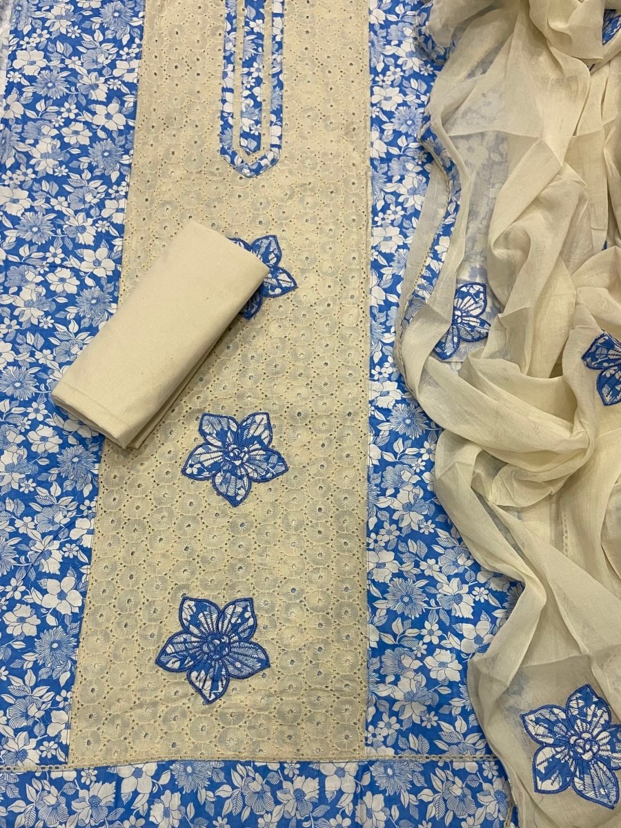 Fancy Chikankari Pure Cotton Suit Set - Yanchi