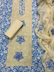 Fancy Chikankari Pure Cotton Suit Set - Yanchi