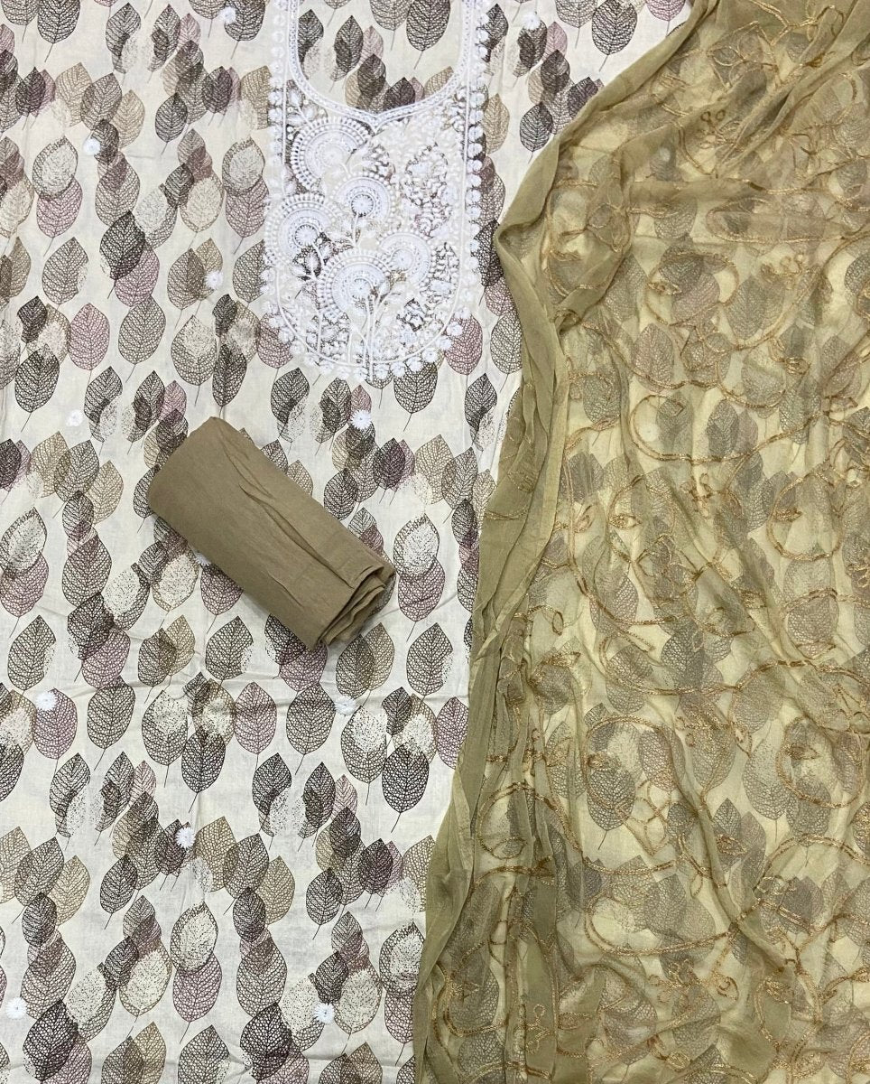 Fancy Chikankari Pure Cotton Suit Set - Yanchi