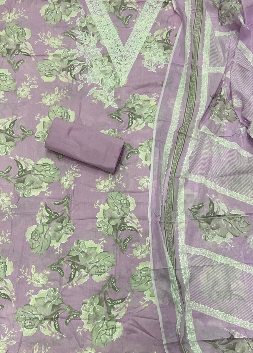 Fancy Chikankari Pure Cotton Suit Set - Yanchi