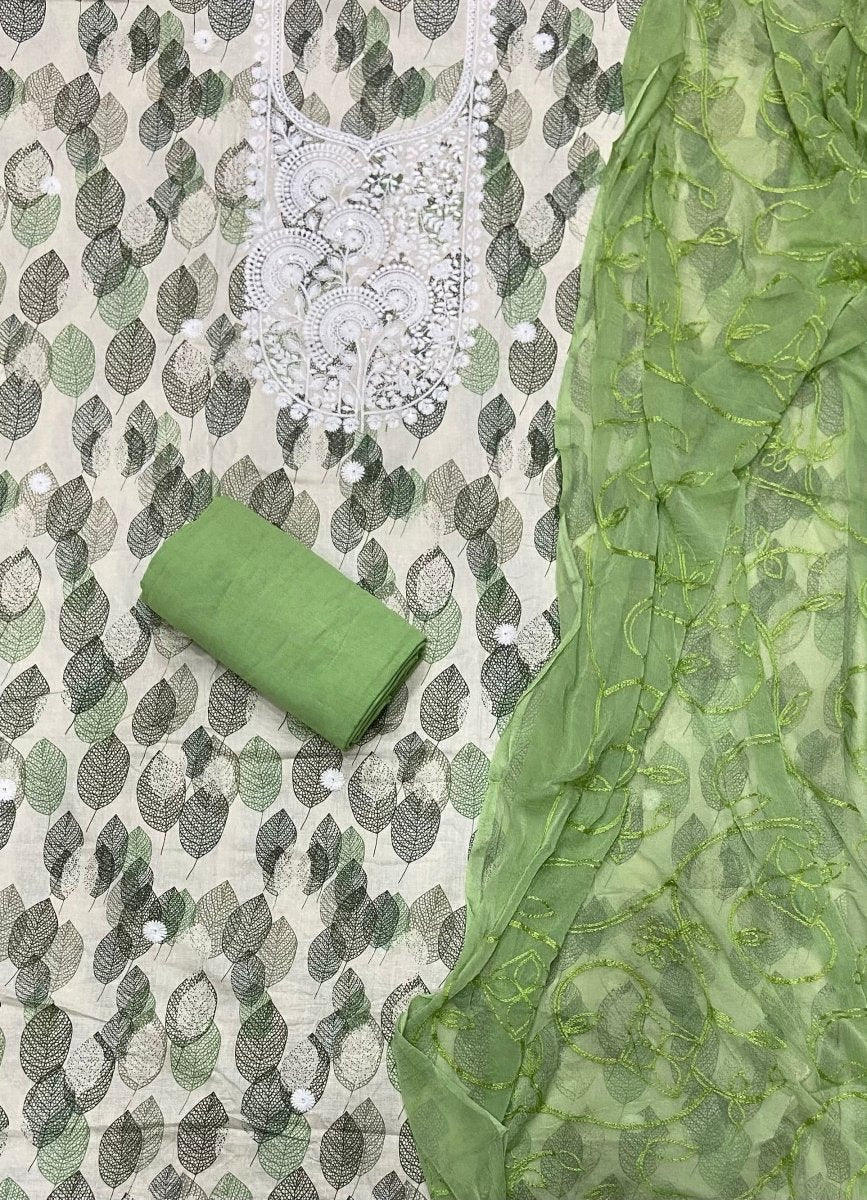 Fancy Chikankari Pure Cotton Suit Set - Yanchi