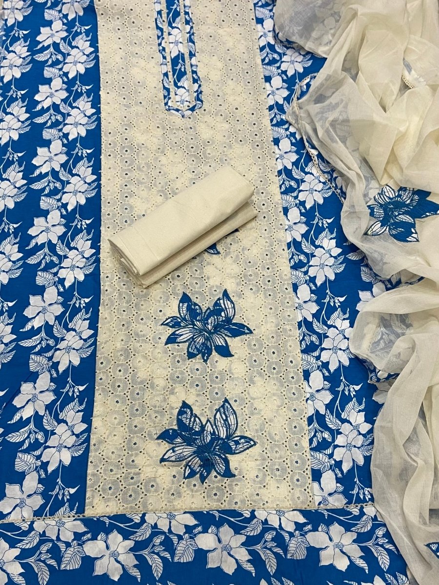 Fancy Chikankari Pure Cotton Suit Set - Yanchi