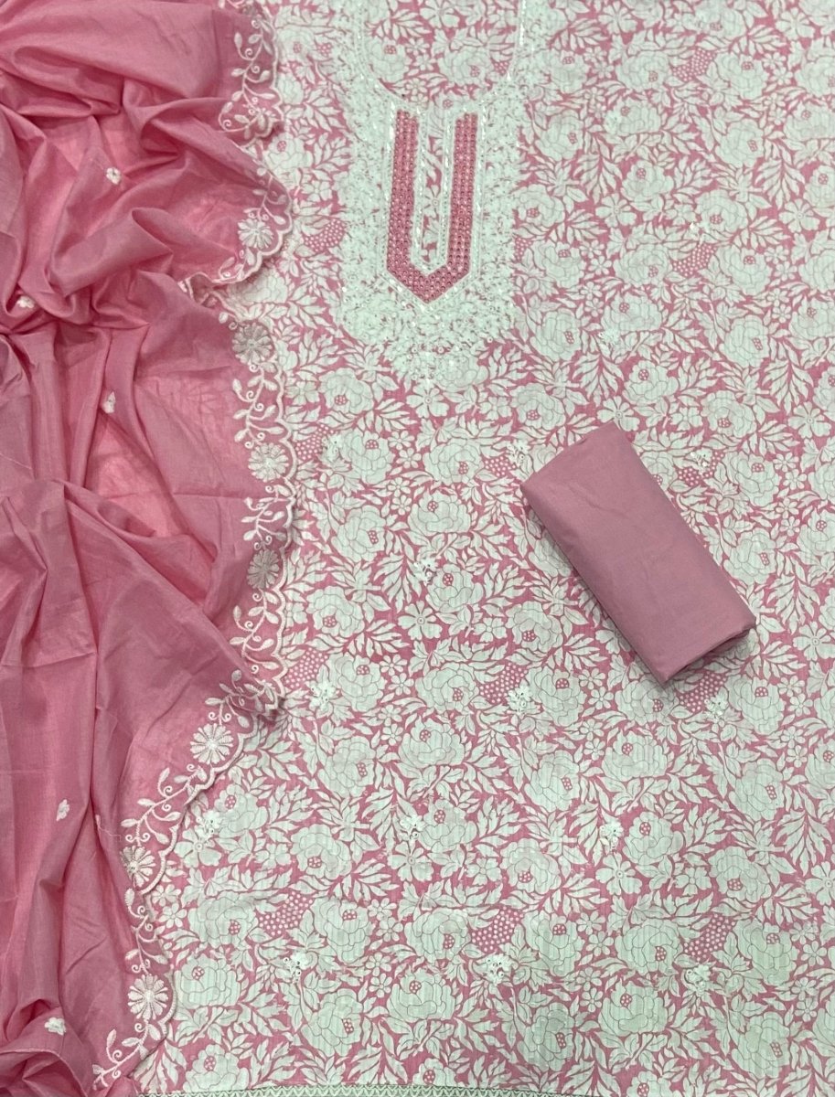 Fancy Chikankari Pure Cotton Suit Set - Yanchi
