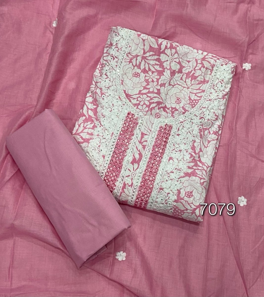Fancy Chikankari Pure Cotton Suit Set - Yanchi
