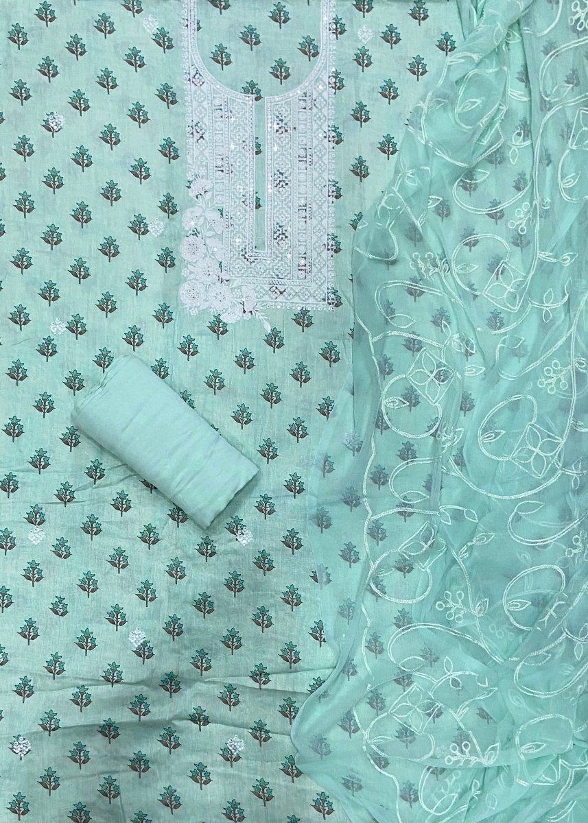 Fancy Chikankari Pure Cotton Suit Set - Yanchi