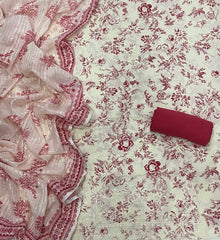 Fancy Chikankari Pure Cotton Suit Set - Yanchi