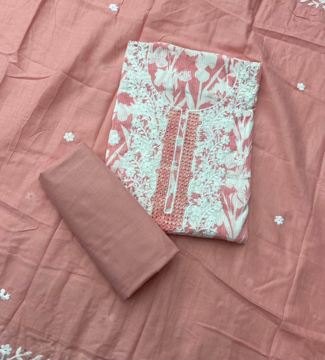 Fancy Chikankari Pure Cotton Suit Set - Yanchi