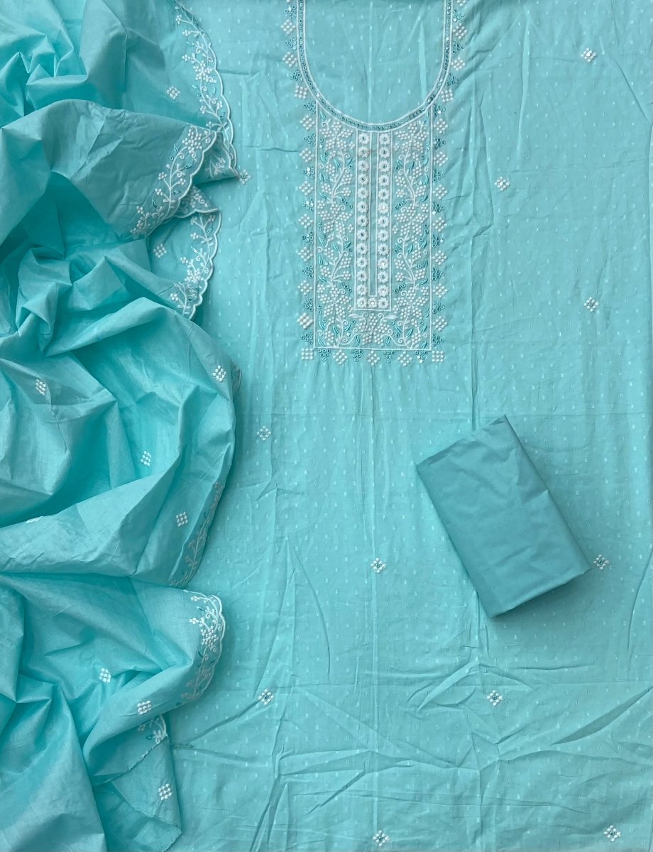 Fancy Chikankari Pure Cotton Suit Set - Yanchi