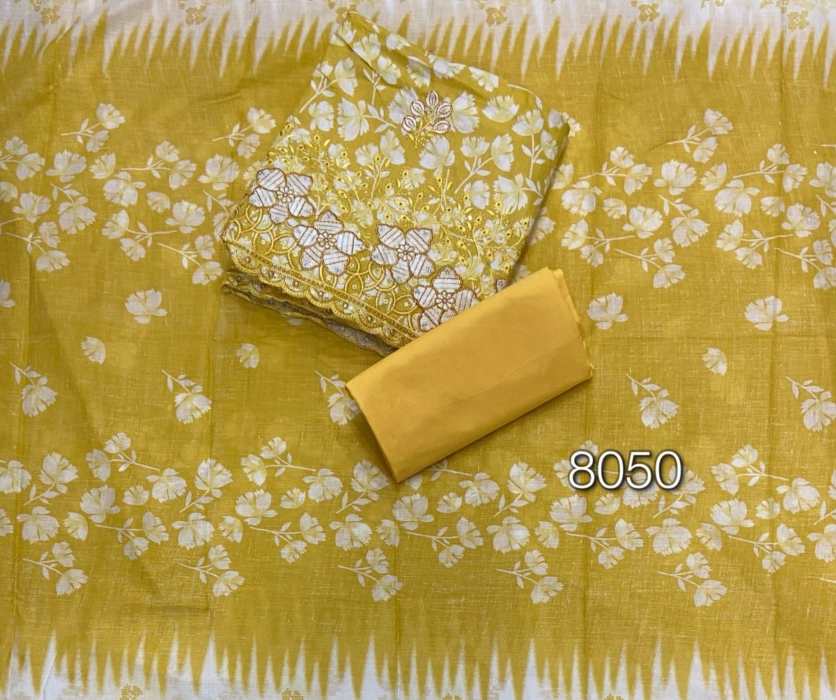 Fancy Chikankari Pure Cotton Suit Set - Yanchi
