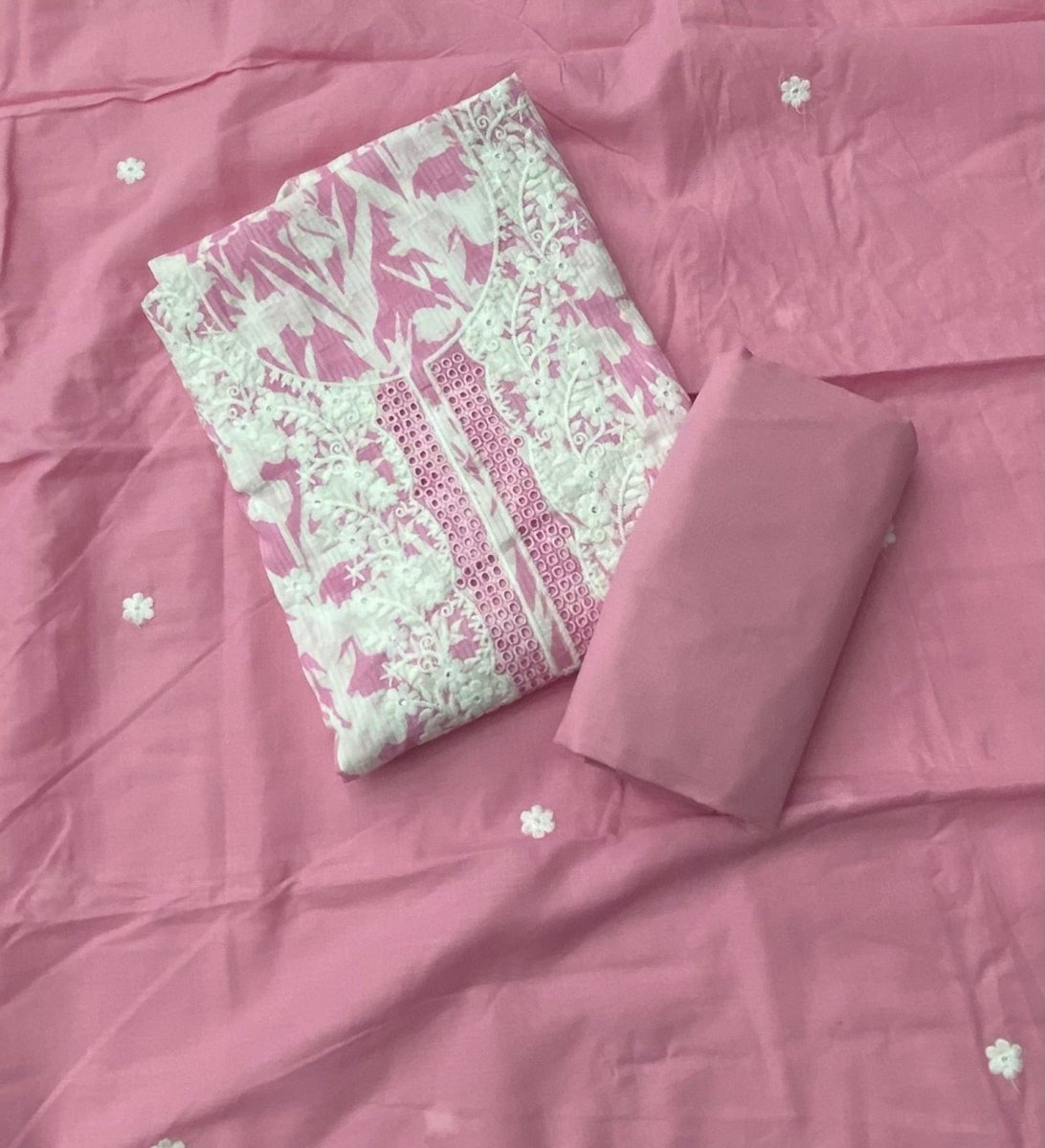Fancy Chikankari Pure Cotton Suit Set - Yanchi