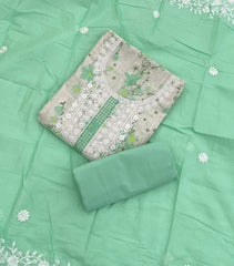 Fancy Chikankari Pure Cotton Suit Set - Yanchi