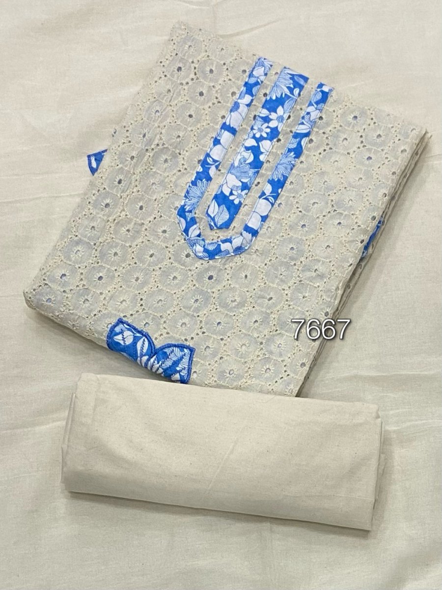 Fancy Chikankari Pure Cotton Suit Set - Yanchi