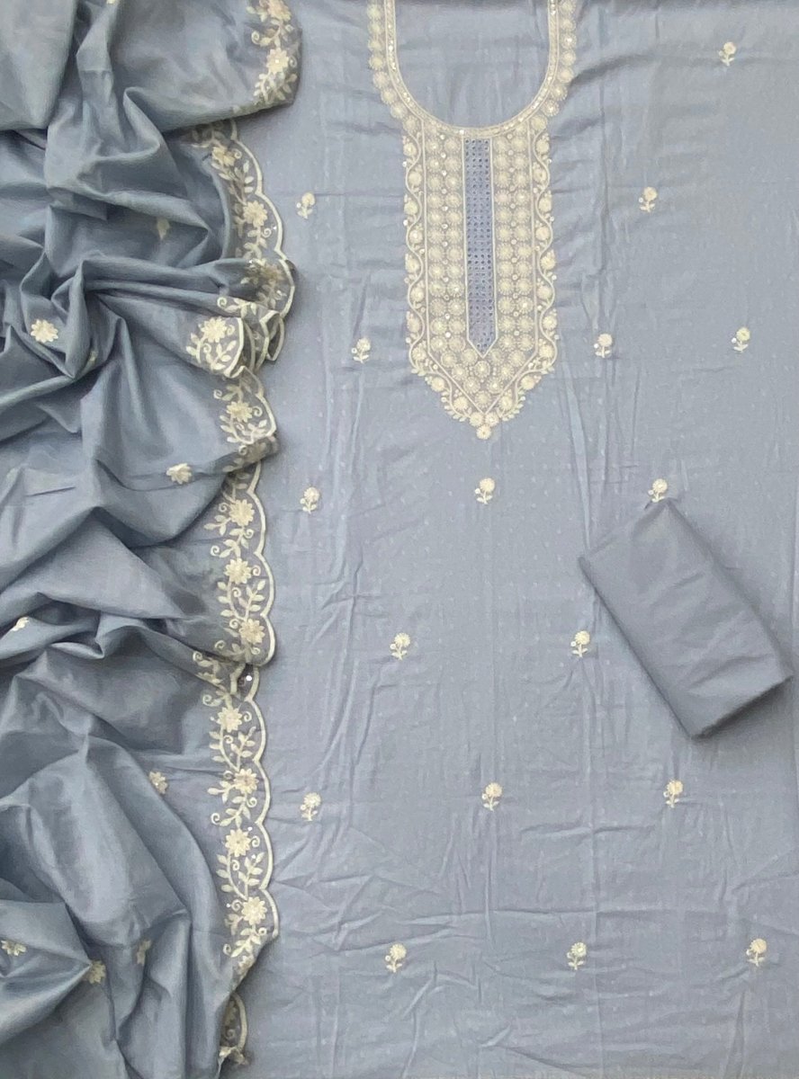 Fancy Chikankari Pure Cotton Suit Set - Yanchi