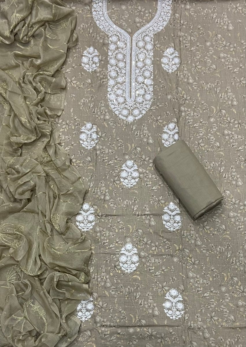 Fancy Chikankari Pure Cotton Suit Set - Yanchi