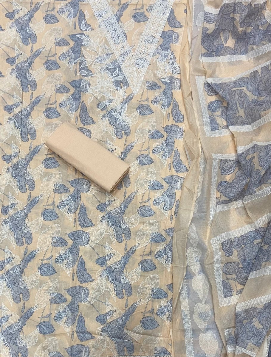 Fancy Chikankari Pure Cotton Suit Set - Yanchi
