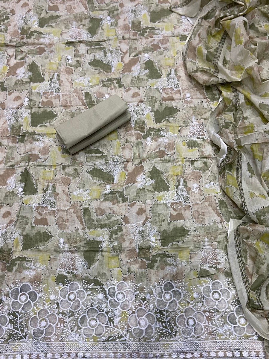 Fancy Chikankari Pure Cotton Suit Set - Yanchi