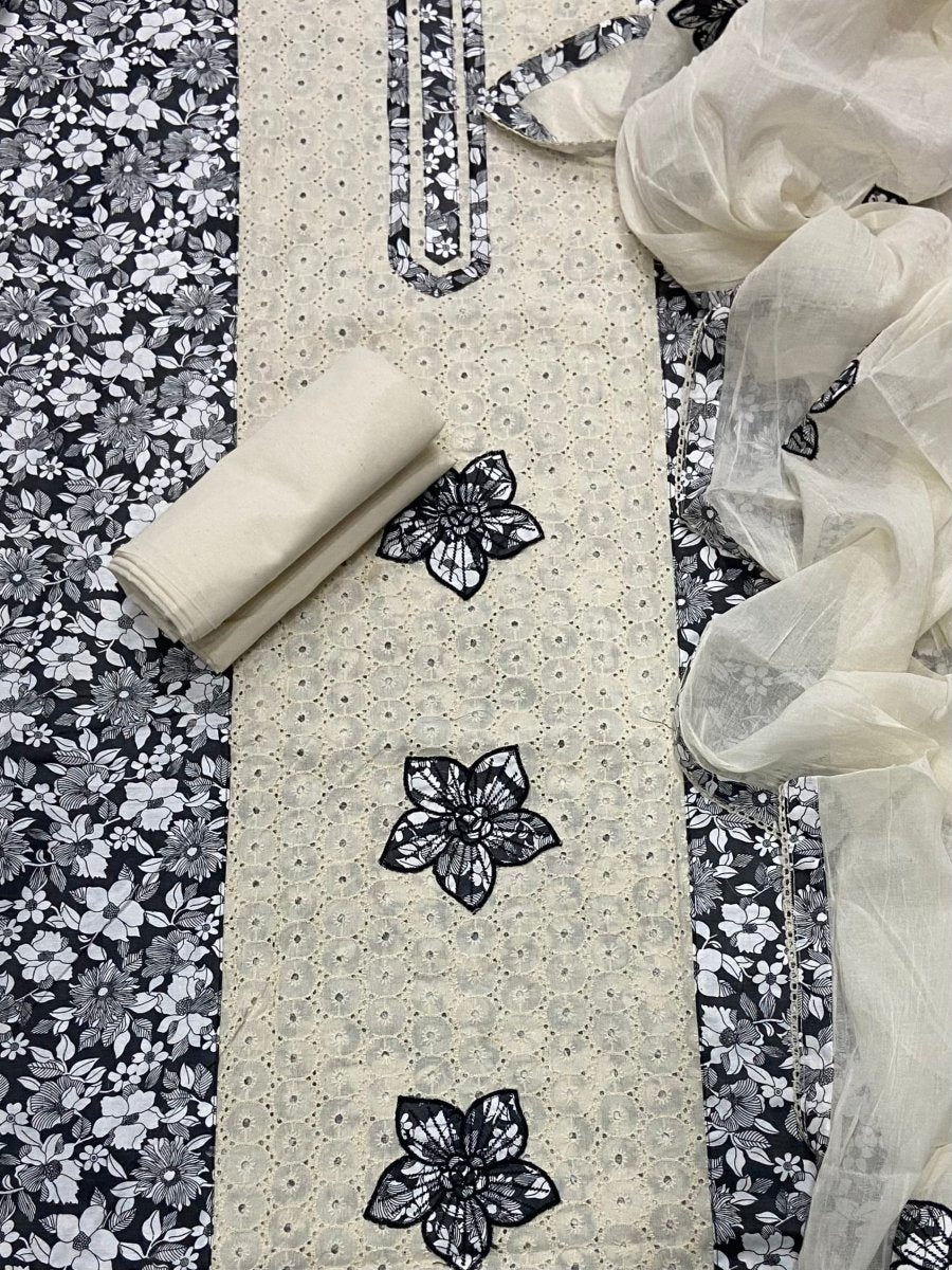 Fancy Chikankari Pure Cotton Suit Set - Yanchi