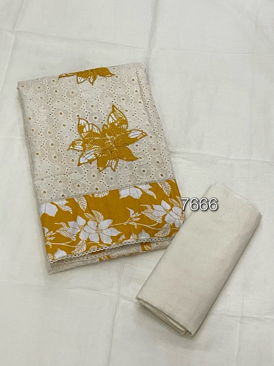 Fancy Chikankari Pure Cotton Suit Set - Yanchi