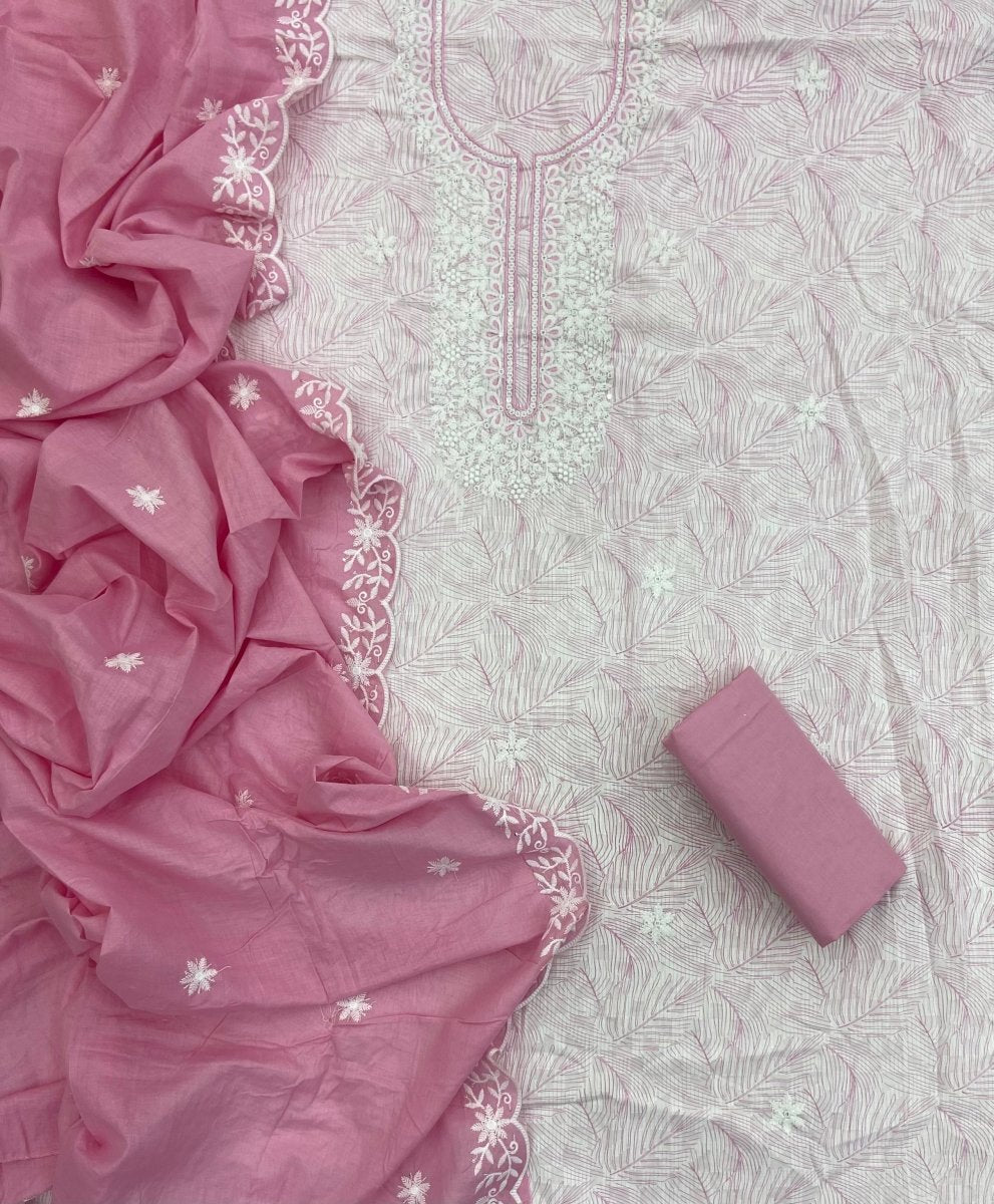 Fancy Chikankari Pure Cotton Suit Set - Yanchi